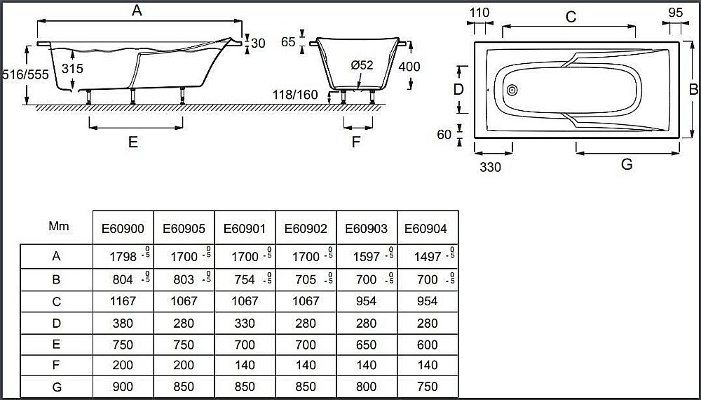 Ванна Jacob Delafon CORVETTE 3 150х70 купить в интернет-магазине Sanbest