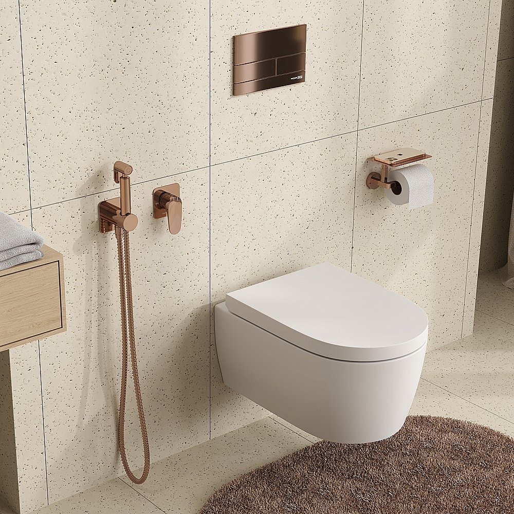 Гигиенический душ WasserKRAFT Asphe A7751.290.361.335 розовое золото купить в интернет-магазине сантехники Sanbest