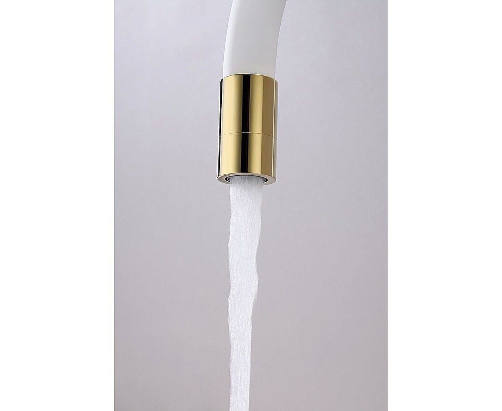 Смеситель для кухни Paulmark Salix Sa213419-Gw золото/белый купить в интернет-магазине сантехники Sanbest