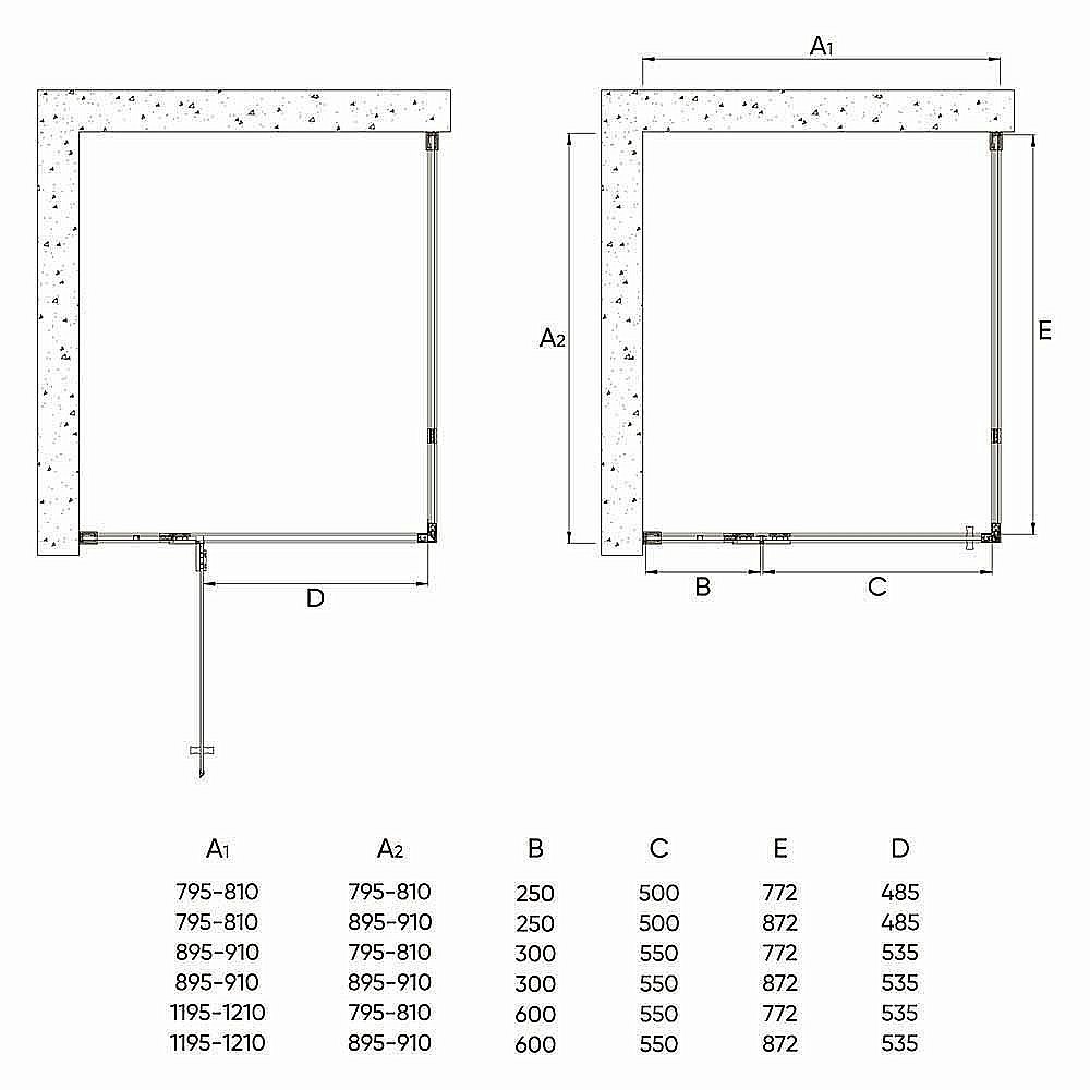 Душевой уголок Veconi Rovigo RV-073 80x90 прозрачный купить в интернет-магазине Sanbest