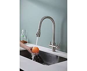 Смеситель для кухни Paulmark Lange La214212-BS брашированная сталь купить в интернет-магазине сантехники Sanbest