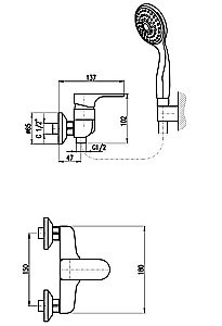 Смеситель для душа Rav-Slezak YUKON YU180.5/1 купить в интернет-магазине сантехники Sanbest