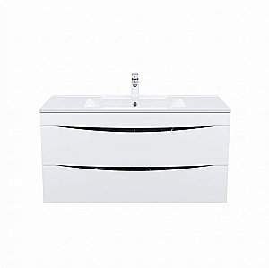 Тумба с раковиной Iddis Cloud CLO10B0i95K 100 белая матовая/черный мрамор для ванной в интернет-магазине Sanbest