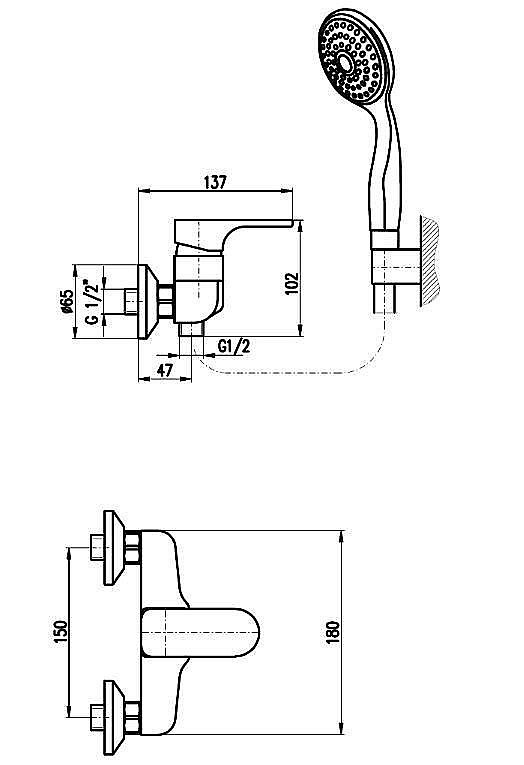 Смеситель для душа Rav-Slezak YUKON YU180.5/1 купить в интернет-магазине сантехники Sanbest