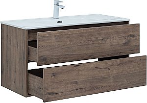 Тумба с раковиной Aquanet Lino 287545 100 (Flat) дуб веллингтон для ванной в интернет-магазине Sanbest