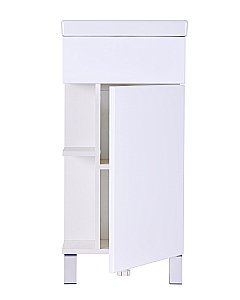 Тумба с раковиной Orange Мини 40 Mini2-40TUW+Ra белый глянец для ванной в интернет-магазине Sanbest