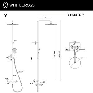 Душевая система WhiteCross Y Y1234TOPGLB золото брашированное купить в интернет-магазине сантехники Sanbest