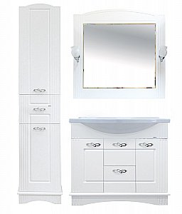 Зеркало Misty Эльбрус 85x85 белая эмаль в ванную от интернет-магазине сантехники Sanbest