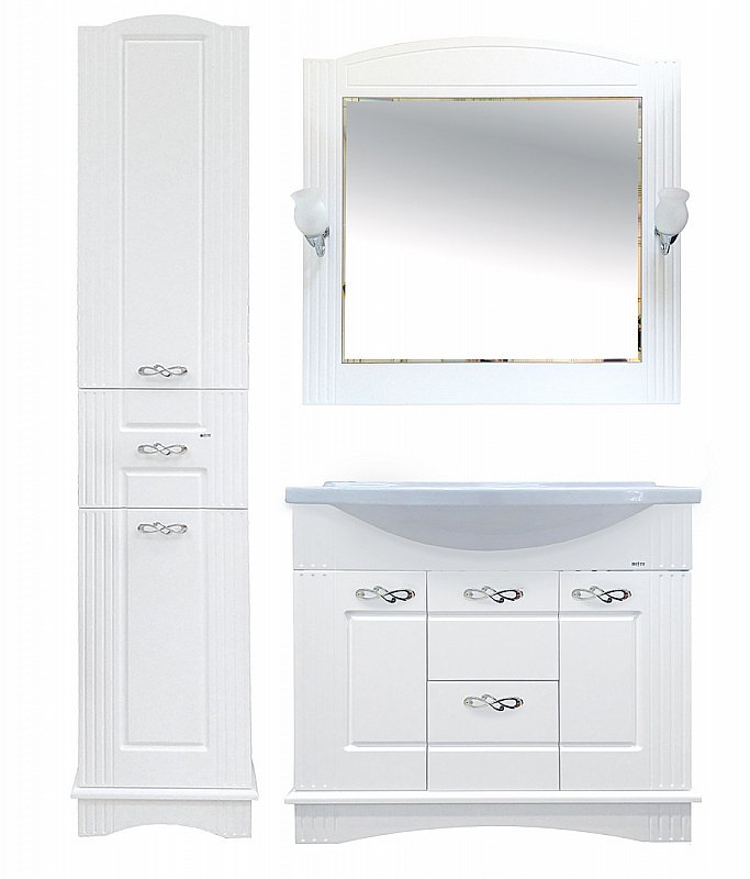 Зеркало Misty Эльбрус 85x85 белая эмаль в ванную от интернет-магазине сантехники Sanbest