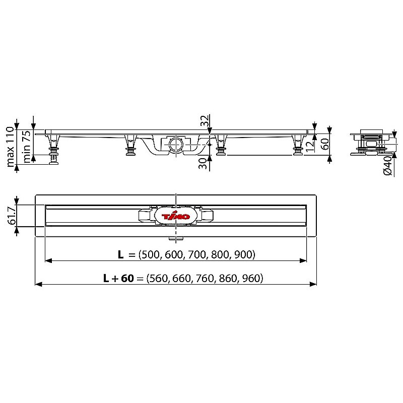 Душевой лоток Timo SP10-90 купить в интернет-магазине Sanbest