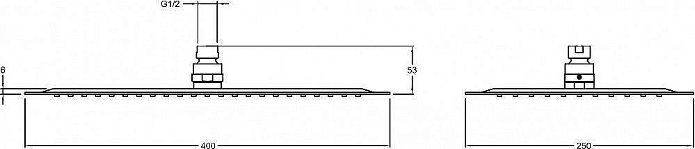 Верхний душ прямоугольный Jacob Delafon TALAN E20643-CP купить в интернет-магазине сантехники Sanbest