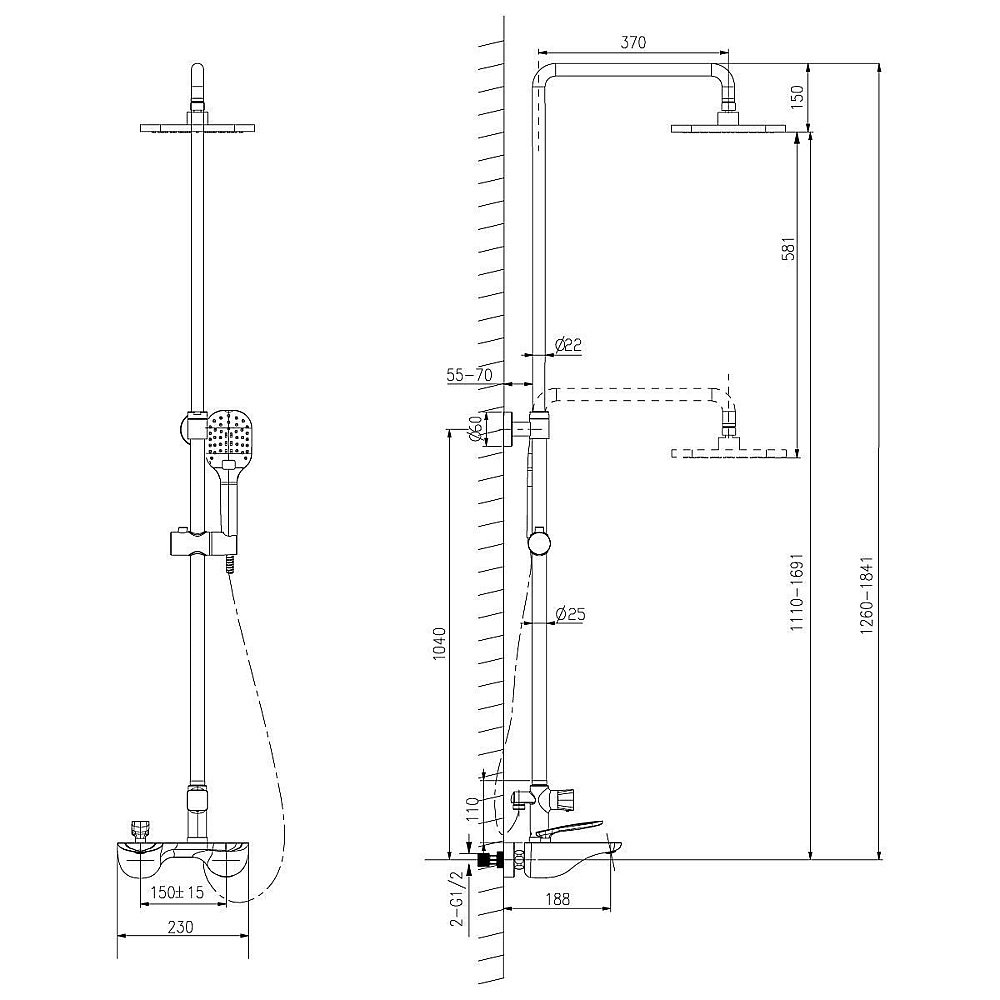 Душевая система Lemark Bellario LM6862C купить в интернет-магазине сантехники Sanbest