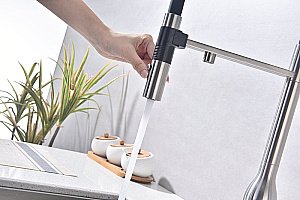 Смеситель для кухни Paulmark Magneto One Ma213188-BS брашированная сталь купить в интернет-магазине сантехники Sanbest