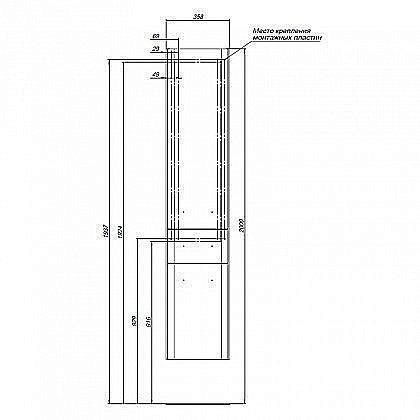 Шкаф-пенал для ванной Aquanet Виченца 36 для ванной в интернет-магазине сантехники Sanbest