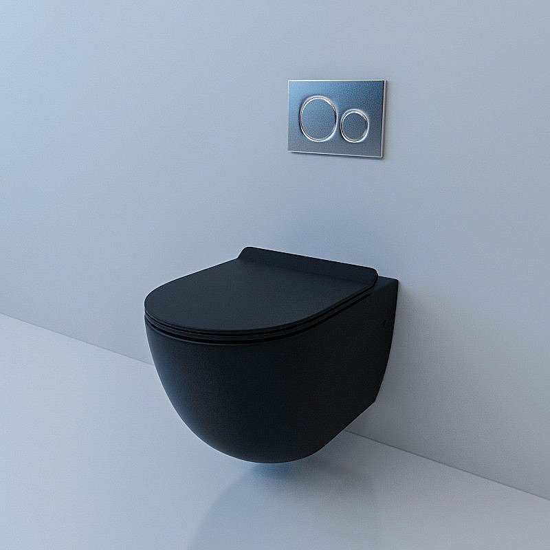 Унитаз подвесной Esbano Garcia ESUPGARCBM безободковый, с крышкой микролифт, матовый черный купить в интернет-магазине Sanbest