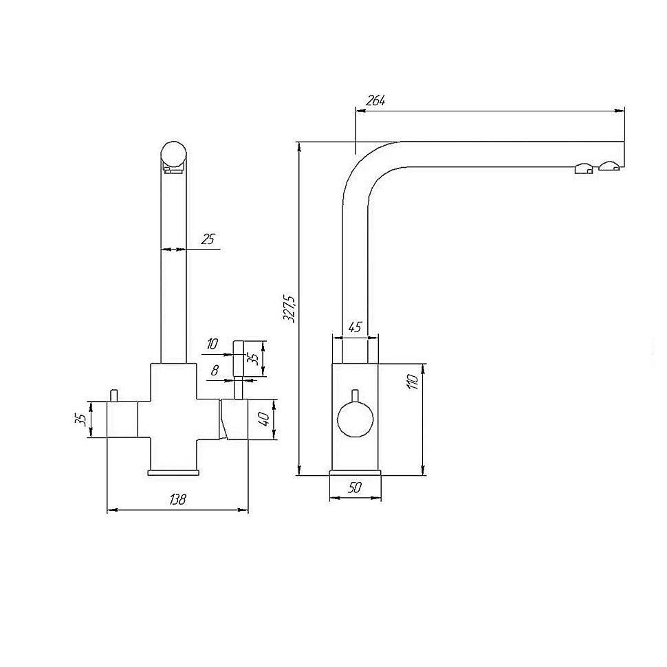 Смеситель для кухни PAINI Norda NRPW6433VEB90 никель купить в интернет-магазине сантехники Sanbest