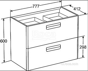 Тумба с раковиной Roca The Gap Original ZRU9302877 80 белый глянец для ванной в интернет-магазине Sanbest