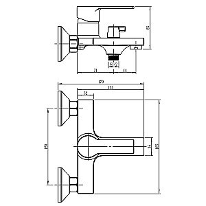 Смеситель для ванны Loranto NORMA LR30501001 Хром купить в интернет-магазине сантехники Sanbest