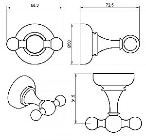 Крючок Cezares APHRODITE-DHK2-02-M бронза купить в интернет-магазине сантехники Sanbest
