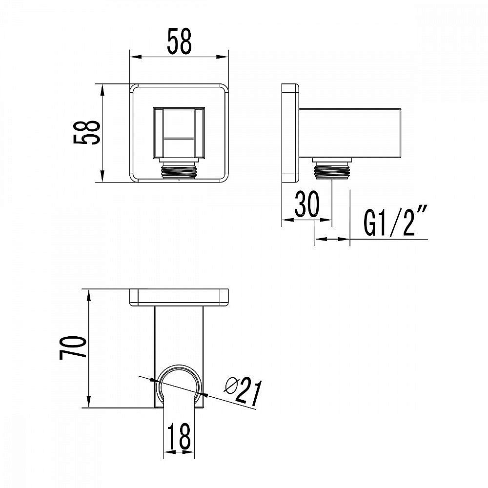 Подключение для душевого шланга Lemark LM4585С купить в интернет-магазине сантехники Sanbest