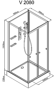 Душевая кабина AvaCan V Серия V2080N 80х80 без крыши купить в интернет-магазине Sanbest