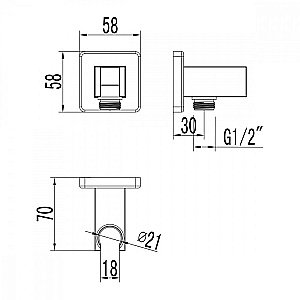 Подключение для душевого шланга Lemark LM4585С купить в интернет-магазине сантехники Sanbest