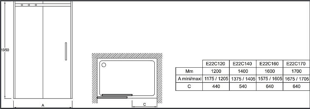 Душевая дверь Jacob Delafon CONTRA E22C120-GA 120 купить в интернет-магазине Sanbest