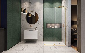 Душевое ограждение Radaway Furo SL Gold Walk-in 90 10306488-09-01 стекло прозрачное/профиль золото купить в интернет-магазине Sanbest