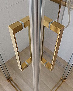 Душевой уголок Cezares Slider 110x100 AH-2-90/100-100/110-C-BORO стекло прозрачное/профиль золото брашированное купить в интернет-магазине Sanbest