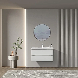 Тумба с раковиной Parly River 80 подвесная лилейно-белая для ванной в интернет-магазине Sanbest