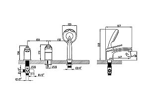 Смеситель для ванны Lemark Luna LM4145C купить в интернет-магазине сантехники Sanbest