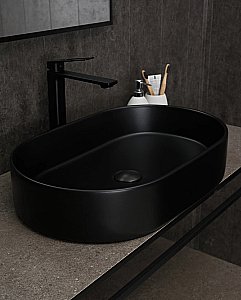 Раковина накладная Gid Lago 61 Bm1479 53354 черная матовая купить в интернет-магазине Sanbest