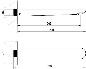 Излив на ванну Ravak Eleganta X07P802 хром купить в интернет-магазине сантехники Sanbest