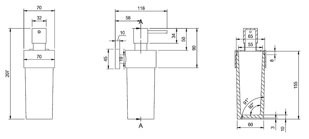 Диспенсер Villeroy&Boch Elements – Striking TVA15200700061 хром купить в интернет-магазине сантехники Sanbest