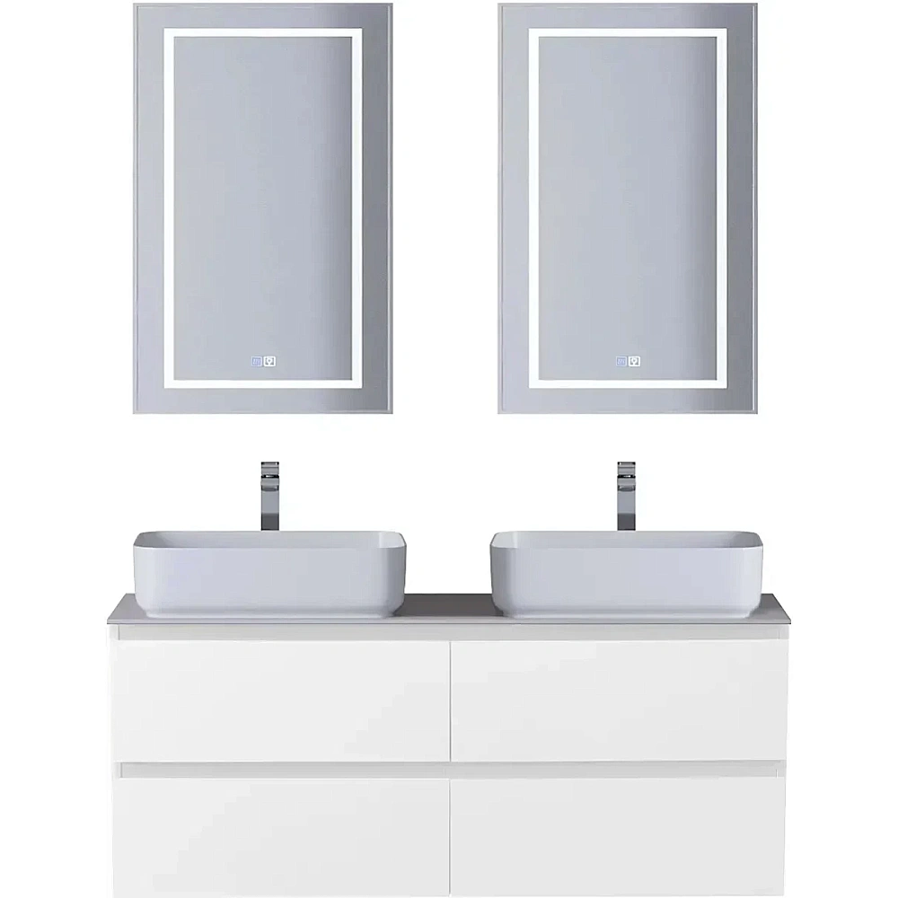 Тумба с раковиной и столещницей BelBagno 120 KRAFT-1200-4C-SO-BO+KEP-120-2-CEM Bianco Opaco для ванной в интернет-магазине Sanbest