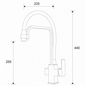 Смеситель для кухни Zorg Sanitary ZR 341-6 YF Хром купить в интернет-магазине сантехники Sanbest