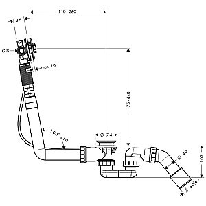 Слив-перелив Hansgrohe Exafill S 58115180 купить в интернет-магазине сантехники Sanbest