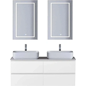 Тумба с раковиной и столещницей BelBagno 120 KRAFT-1200-4C-SO-BO+KEP-120-2-CEM Bianco Opaco для ванной в интернет-магазине Sanbest