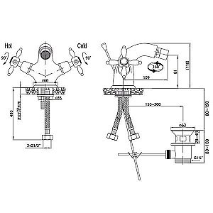 Смеситель для биде Cezares NOSTALGIA-BS1-01 хром купить в интернет-магазине сантехники Sanbest