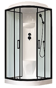 Душевая кабина Royal Bath RB 100HK6-WT-BL 100x100 стекло прозрачное/профиль черный купить в интернет-магазине Sanbest