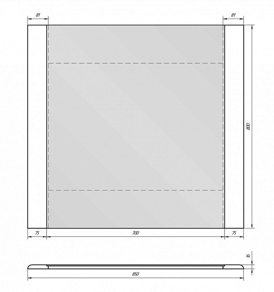 Зеркало Dreja Uni 85 в ванную от интернет-магазине сантехники Sanbest