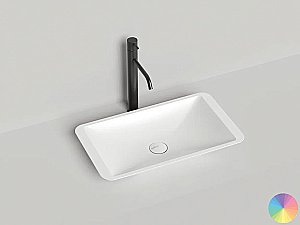 Раковина накладная Salini CALLISTA 03 1101107GRH 57,5 из искусственного камня S-Sense, белая глянцевая, цвет по RAL снаружи купить в интернет-магазине Sanbest