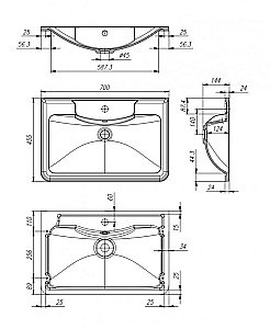 Тумба с раковиной BelBagno ALBANO 2C 70 Pino Scania для ванной в интернет-магазине Sanbest