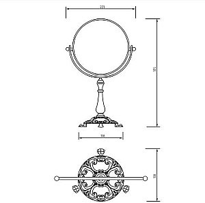 Зеркало косметическое Migliore Elisabetta ML.ELB-60.118.BR бронза купить в интернет-магазине сантехники Sanbest