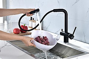 Смеситель для кухни Paulmark Serpentine Se213222-AN антрацит купить в интернет-магазине сантехники Sanbest