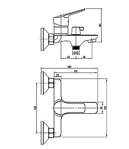 Смеситель для ванны Rush Samui SA0930-44 хром купить в интернет-магазине сантехники Sanbest