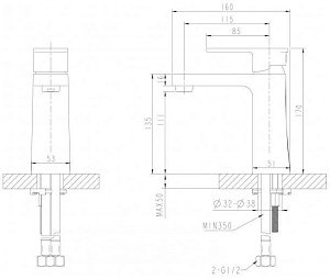 Смеситель для раковины Bravat RIFFLE F172106C купить в интернет-магазине сантехники Sanbest