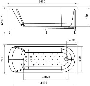 Ванна Радомир Николь 168х70 купить в интернет-магазине Sanbest