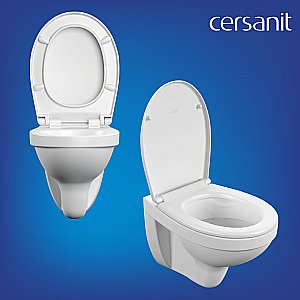 Унитаз подвесной Cersanit DELFI S-SET-DEL/Black/TPL/Cg-w с инсталляцией, с крышкой микролифт, белый/кнопка хром глянцевый купить в интернет-магазине Sanbest