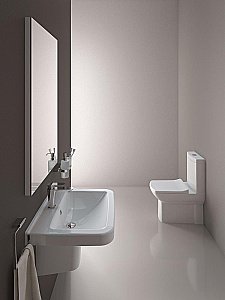 Раковина с полупьедесталом Creavit Lara 60 LR060-LR260 белая купить в интернет-магазине Sanbest